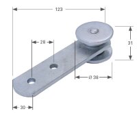 Stahlrolle, mit Gleitlager, Ø=38,0 / LA=28,0 /...